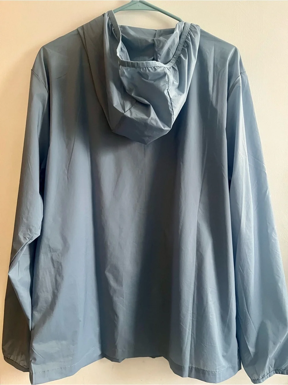 Men's Lightweight Hooded Raincoat - Grey Blue